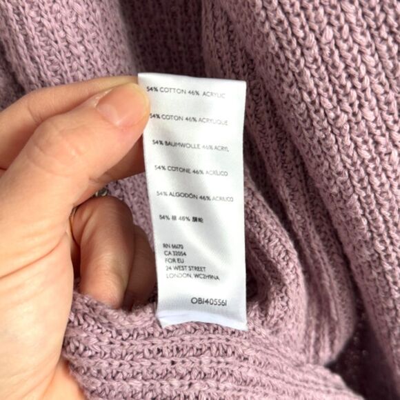 Free People Beach Coco Split Front Long Length Sweater - Lilac | Size M - Picture 8 of 8